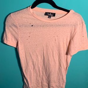Distressed Peach Lulus T-Shirt